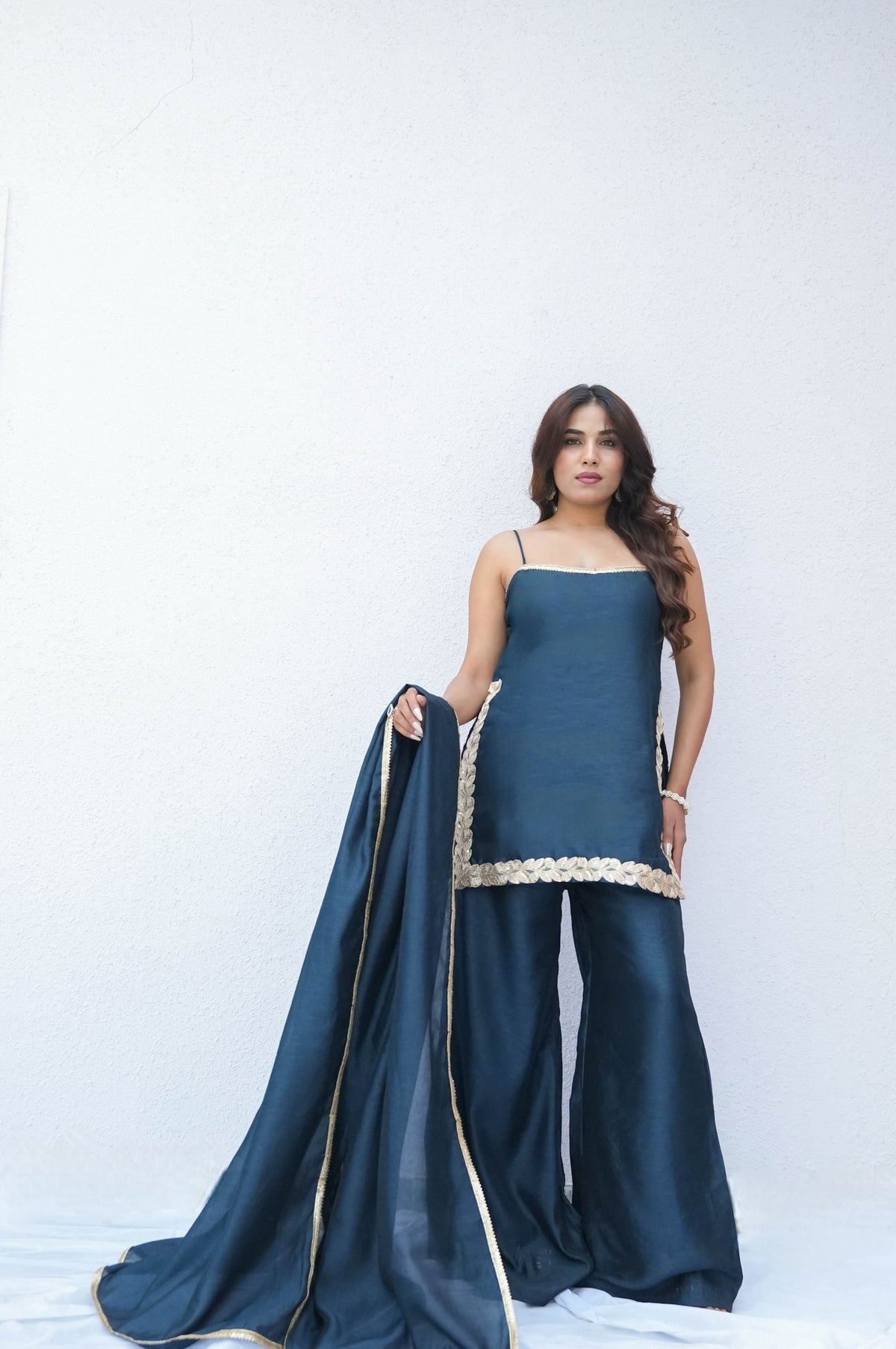 Anaya blue palazzo suit set, photo 3