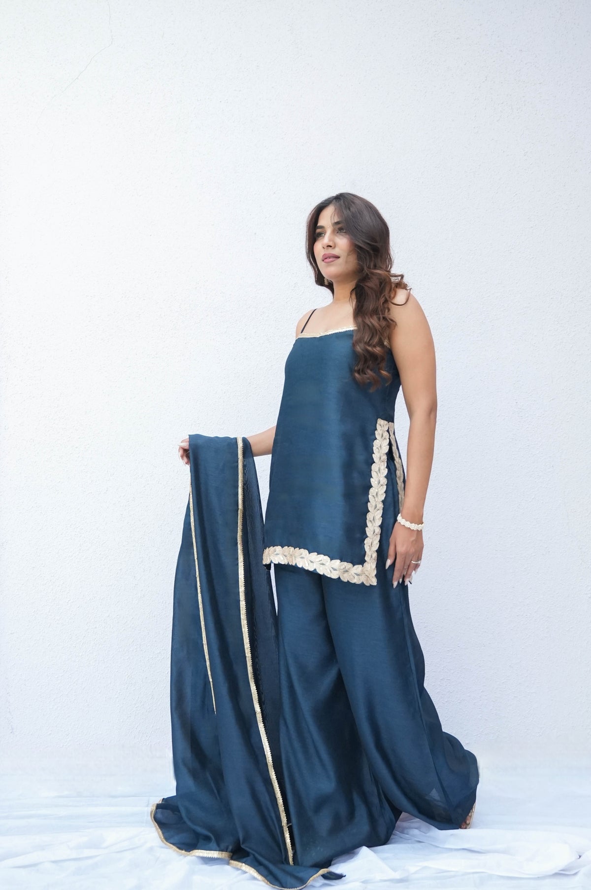 Anaya blue palazzo suit set, photo 4
