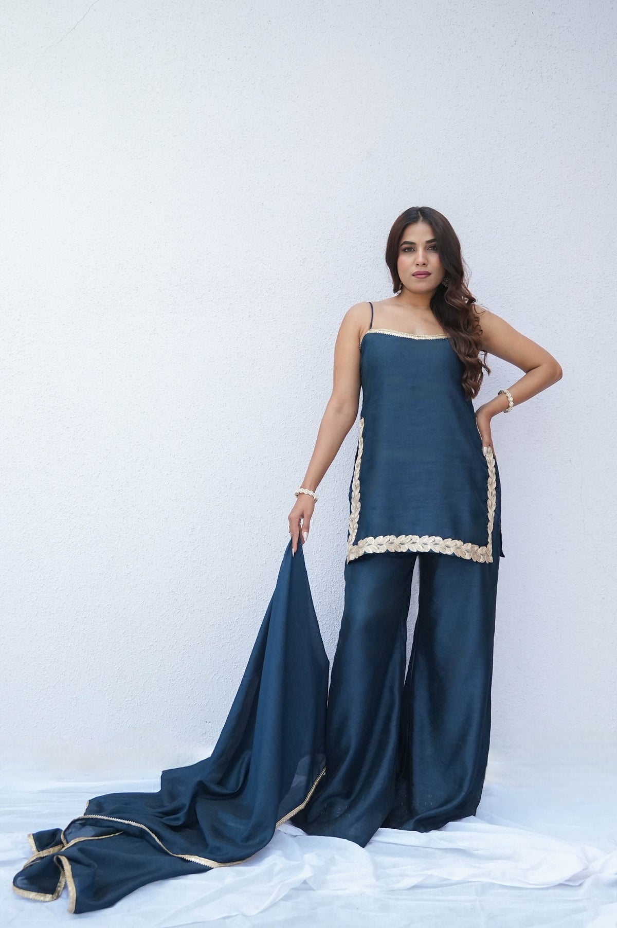 Anaya blue palazzo suit set, photo 5