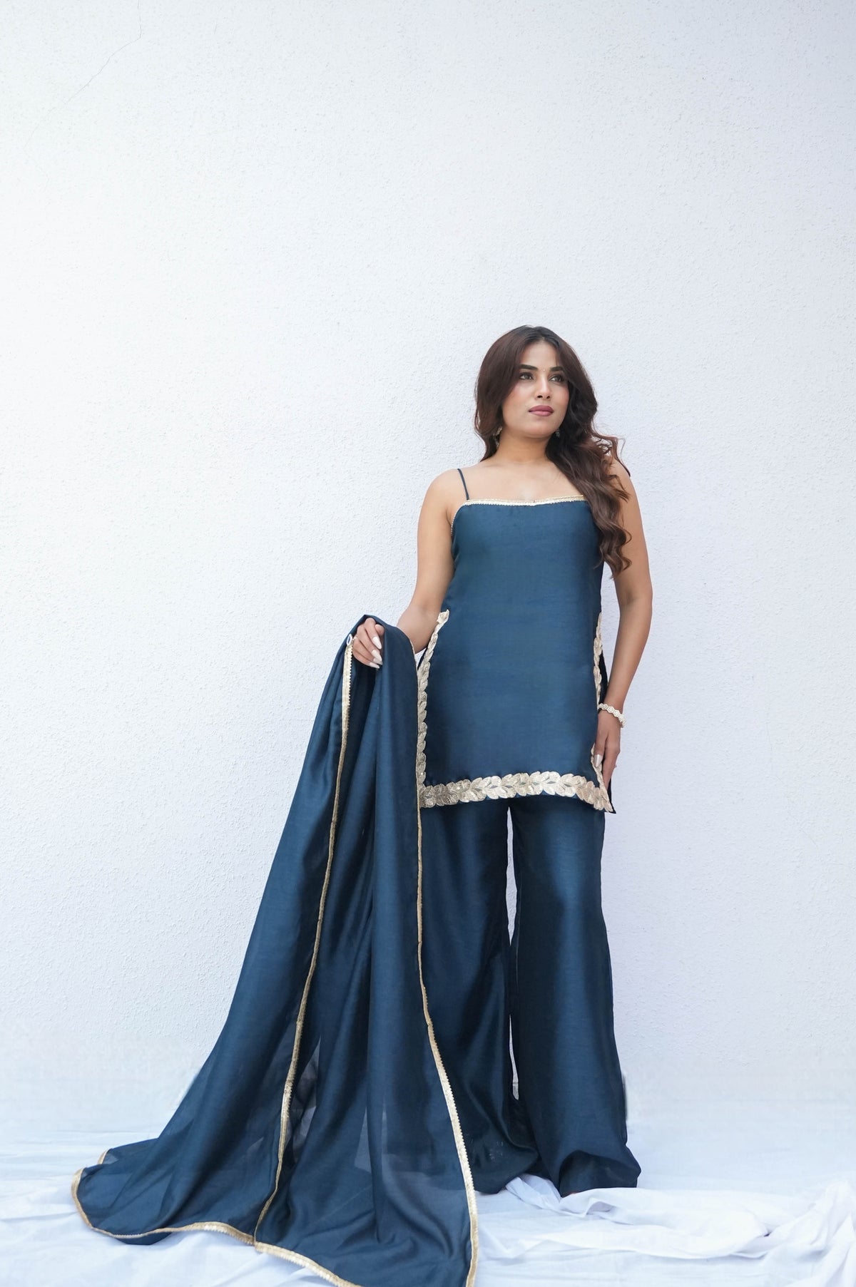 Anaya blue palazzo suit set, photo 6