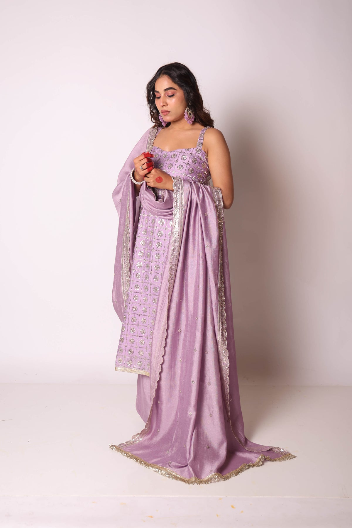 Lavanya lavender embroidered kurta set, photo 2
