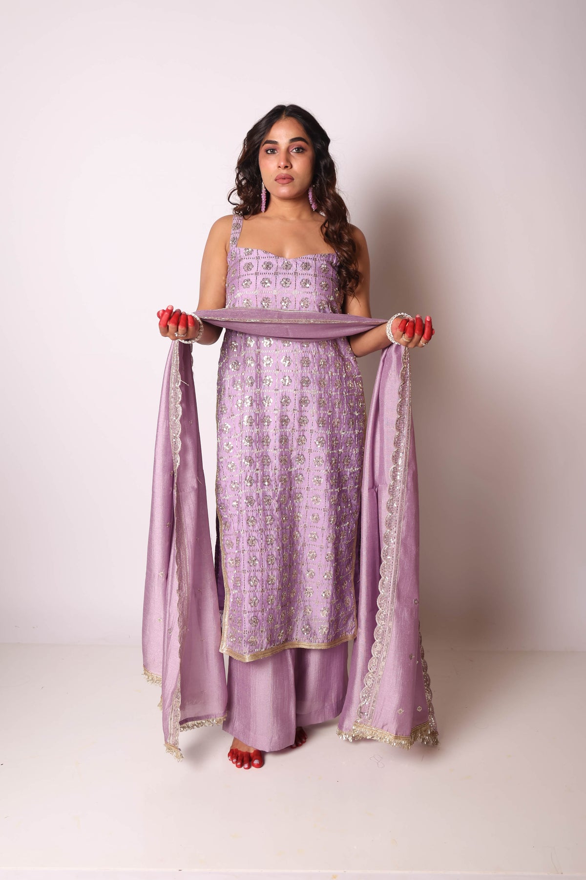 Lavanya lavender embroidered kurta set, photo 3