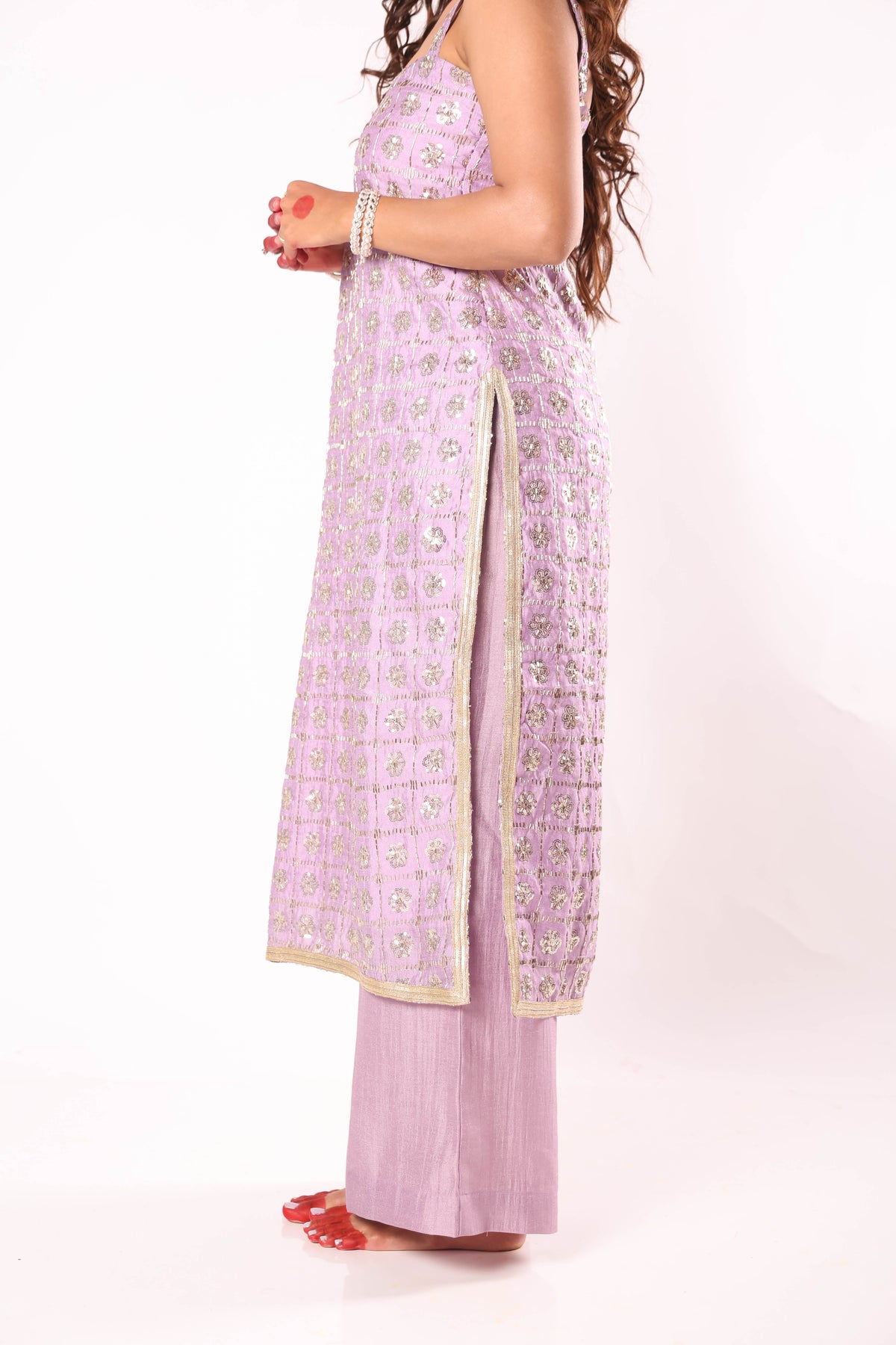 Lavanya lavender embroidered kurta set, photo 7