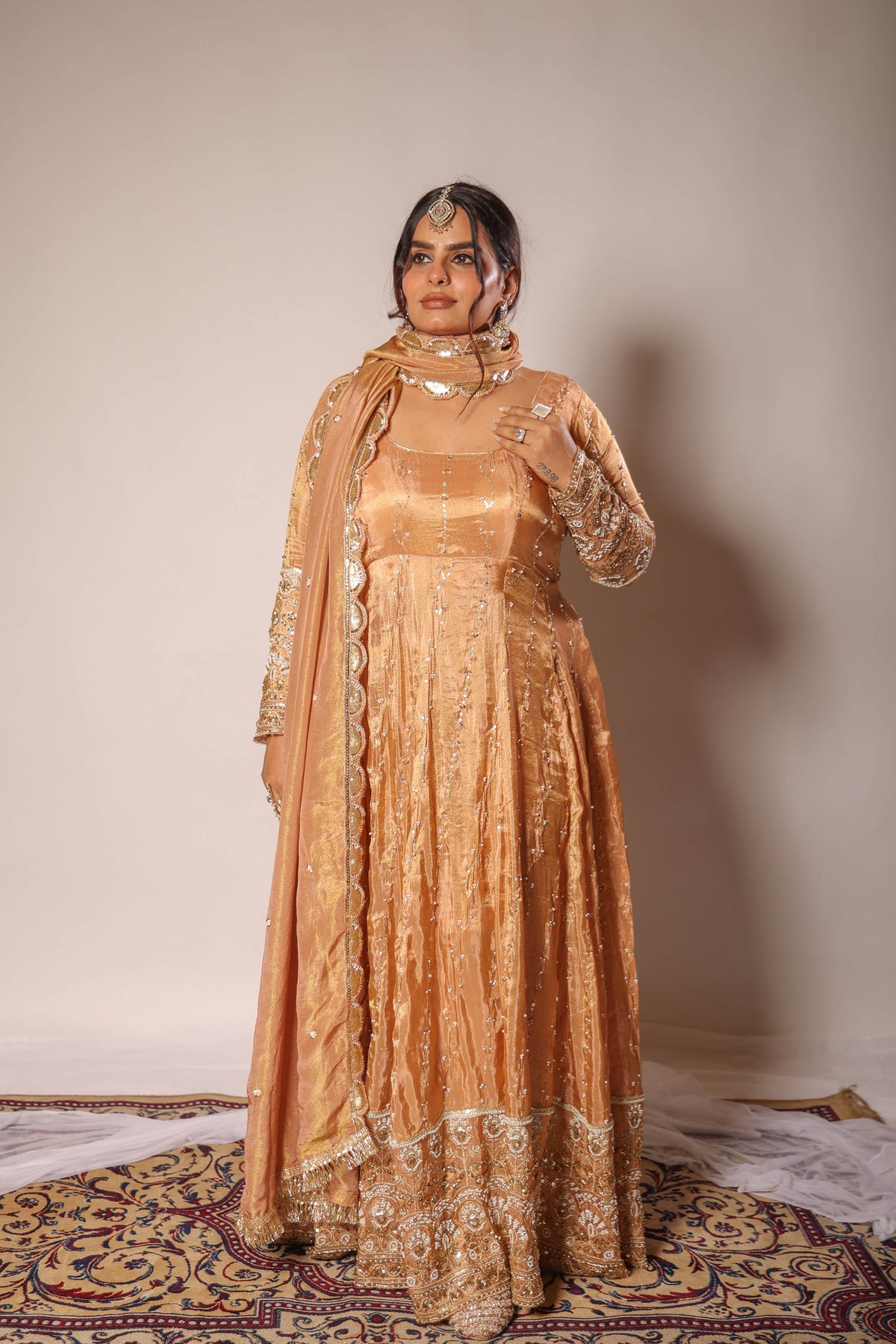 Maya golden embroidered anarkali set, photo 5