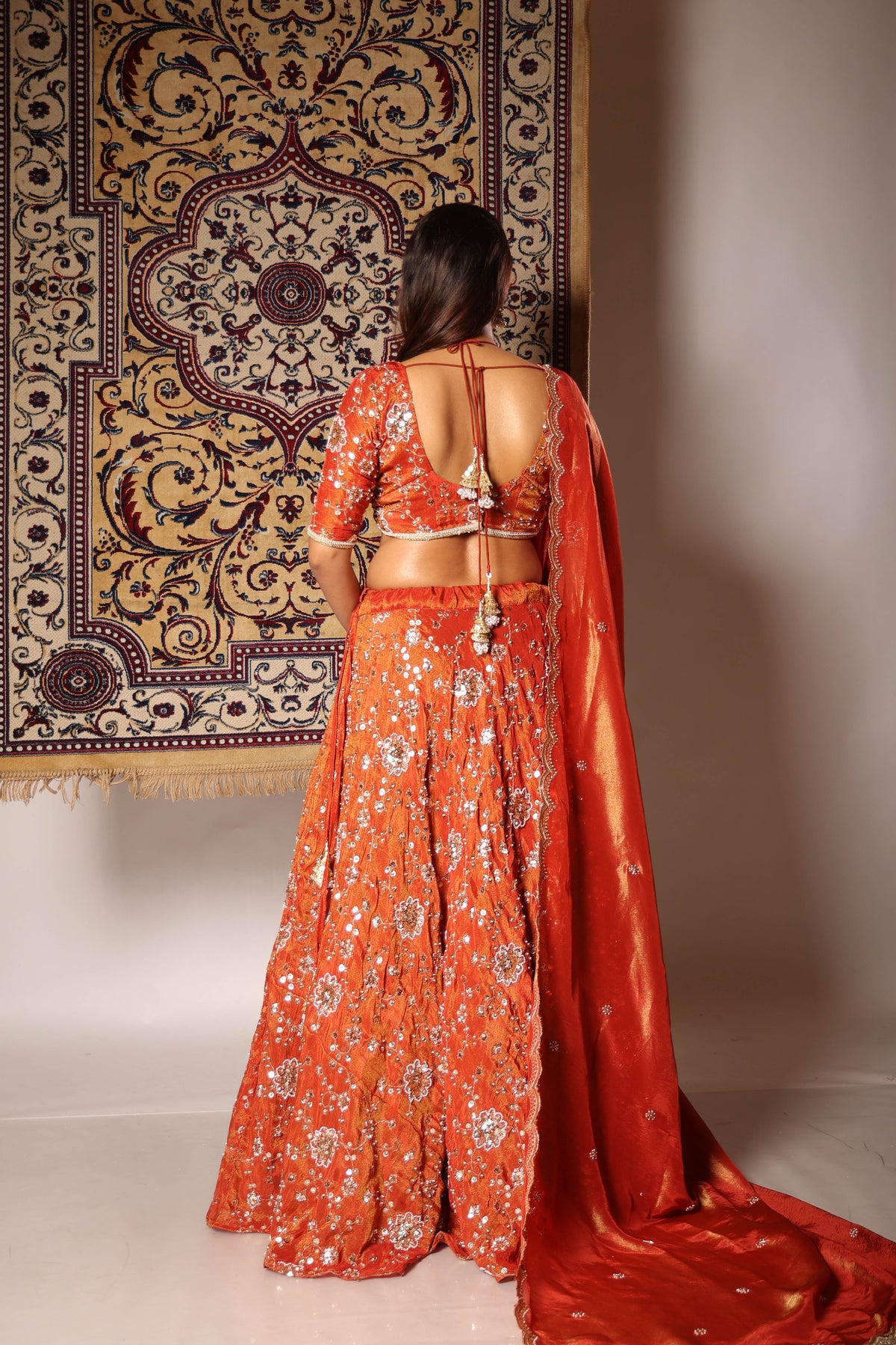 Meera rust embroidered lehenga set, photo 2
