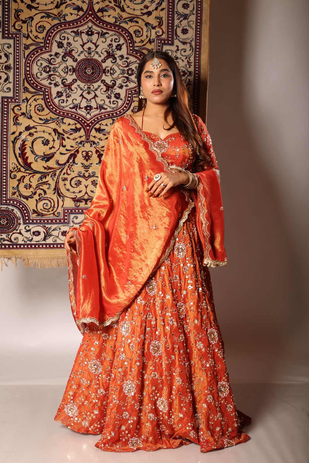 Meera rust embroidered lehenga set, photo 6